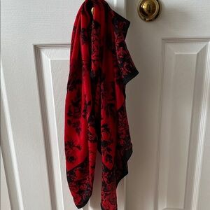 Echo Red and Black Silk Scarf